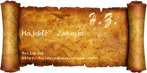 Hajdú Zakeus névjegykártya